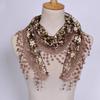Casual Lightweight Scarf Floral Tassel Scarf Women's Triangle Scarf