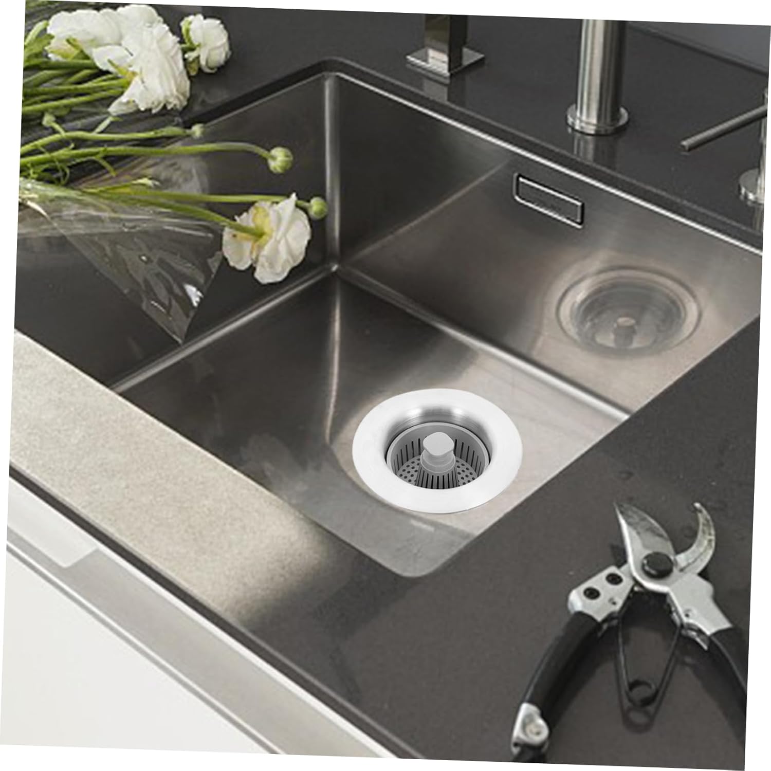 Pop-up Drain Hair Catcher Sink Splash Guard Kitchen Sink Strainer Easy Drainage