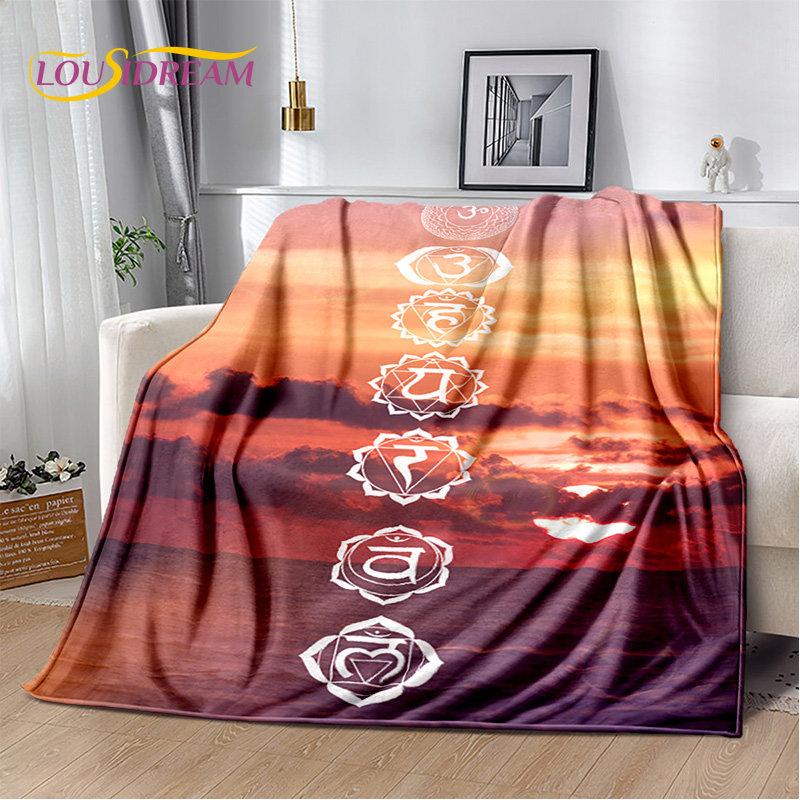 Rainbow 7 Chakra Mandala Bohemia Soft Plush Blanket,Flannel Blanket Throw Blanket for Living Room Bedroom Bed Sofa Picnic Cover