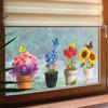 Creative Painted Potted Flower and Butterfly Home Balcony Glass Stickers