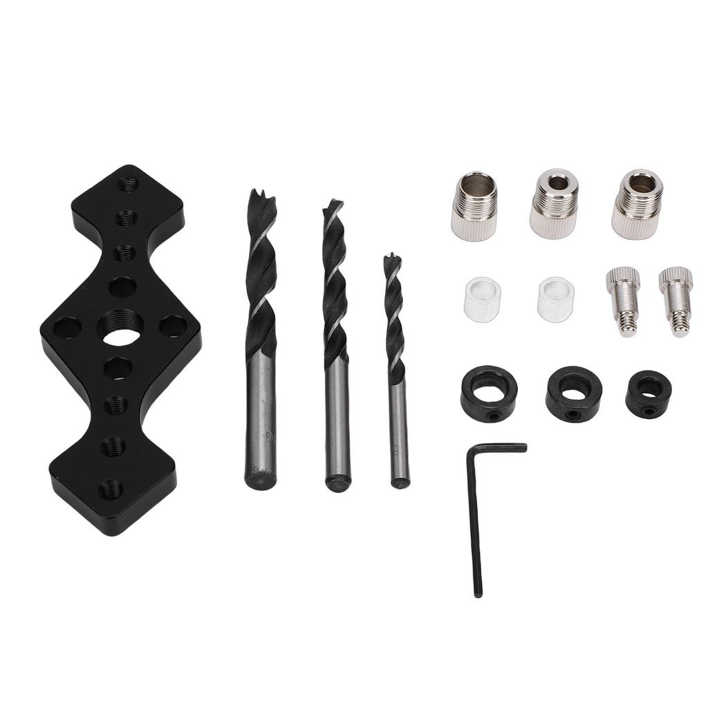 Dowel Jig Kit Self Centering Straight Hole Drilling Guide with 3 Drill Bits for Woodworking