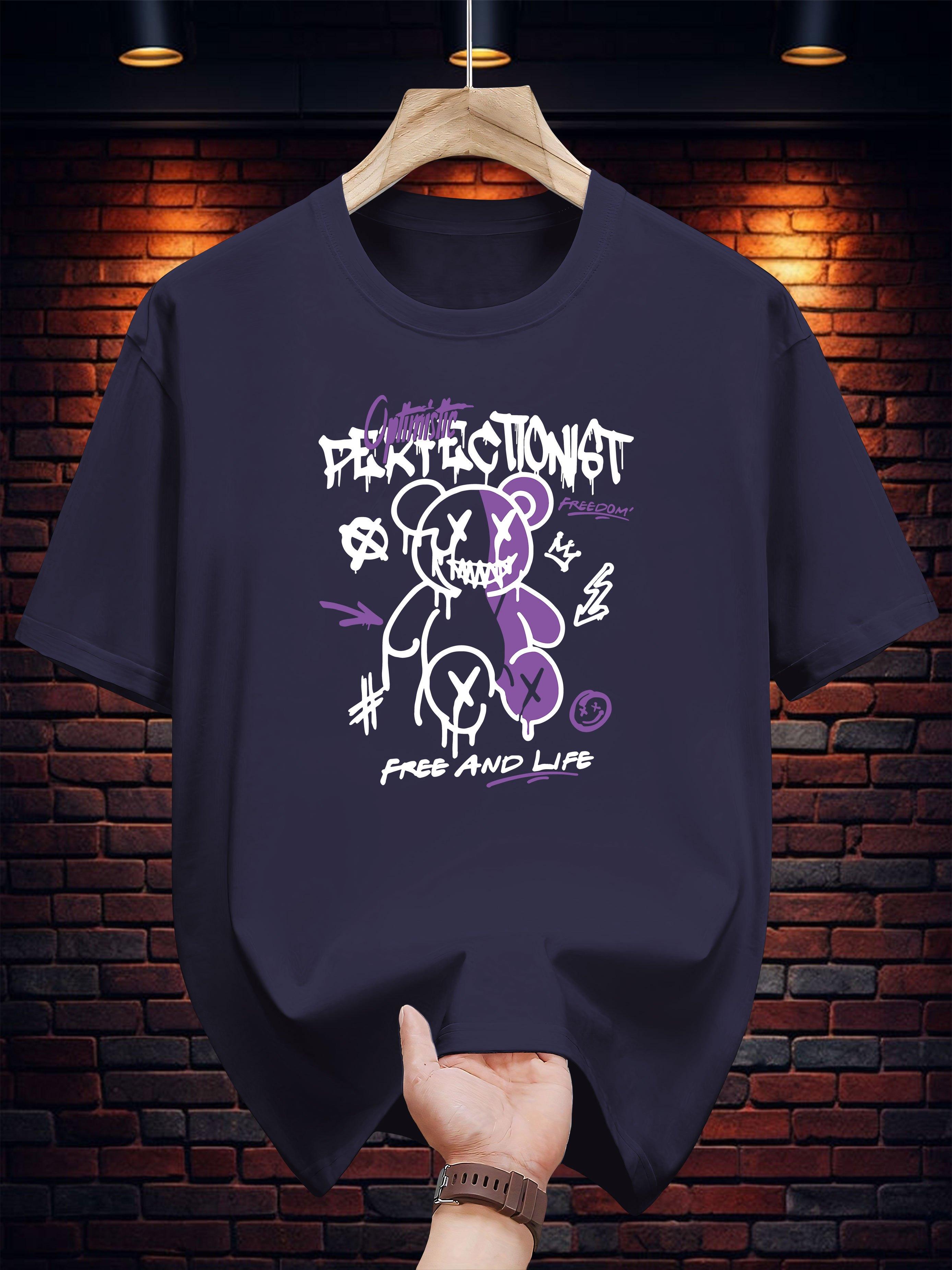 Graphic T-shirt - Casual Summer Tee with Perfectionist Bear Design S