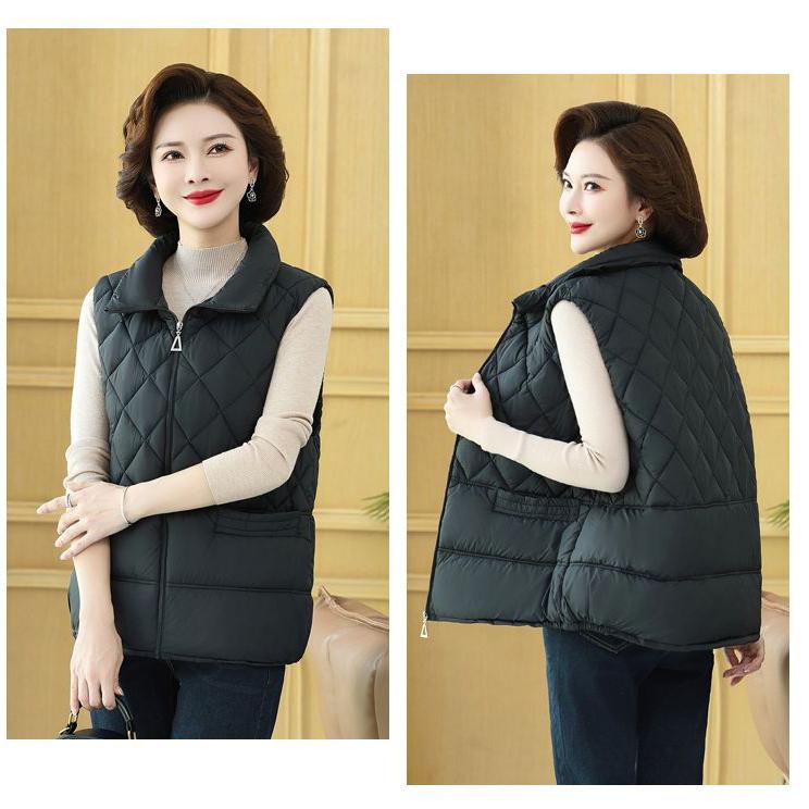 Ältere Weste Damen Mittleren Alters Herbst Winter Weste Kurz Mütter Daunen