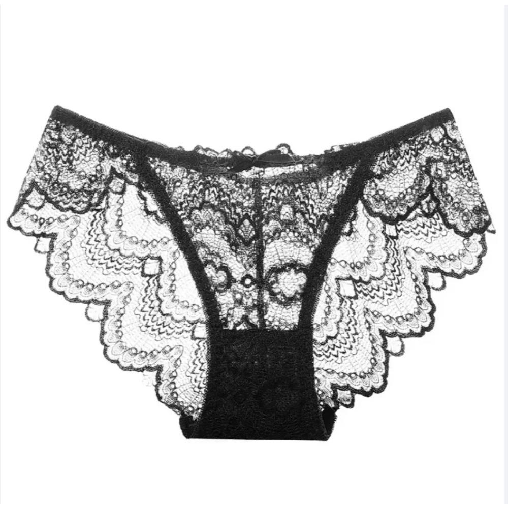 Sexy Ladies Lace Transparent Panties Low-Rise Lingerie Female Hollow Out Underpants Comfortable Short See Through Briefs