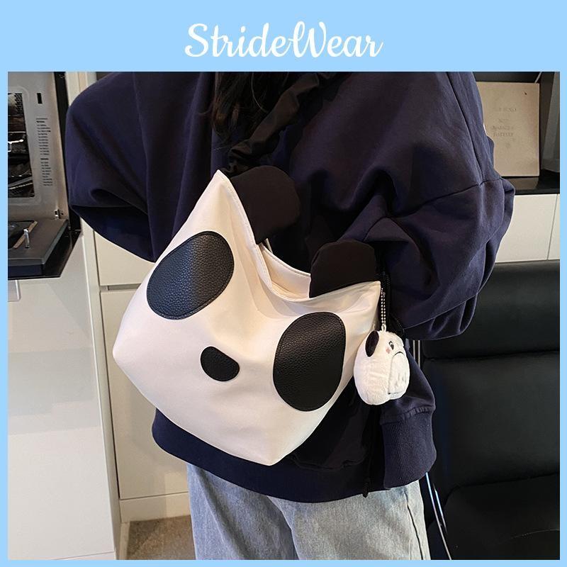 Cute Panda Canvas Single Shoulder Crossbody Bag Large Capacity Gift Backpack