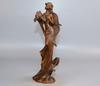 Chinese Antique Boxwood Carved Beautiful Woman Statue Sexy Sculpture Home Decor