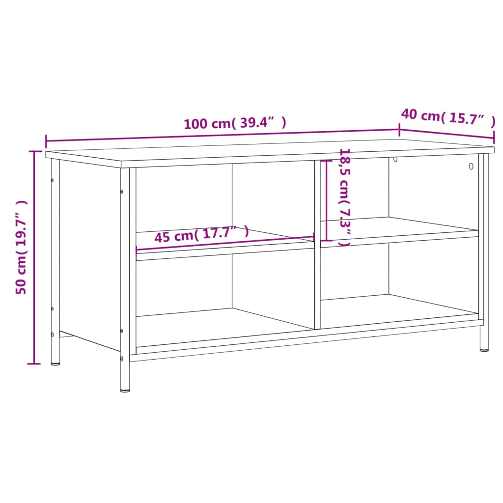 TV Cabinet Sonoma Oak 100 x 40 x 50 cm Particleboard