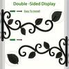 2pcs Black Wrought Iron Plant Hanger with Leaf Design - Easy Install Wall Bracket for Hanging Flower Baskets, Bird Feeders