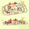 133-Piece Wooden Train Set, Toy Train with Crane, Storage Box, for Kids Ages 3+