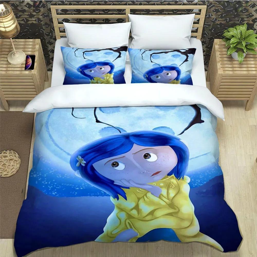 3D C-Coraline kreskówkowy Zestawy Pościeli wykwintny zestaw pościeli poszwa na kołdrę kołdra zestaw pościeli luksusowy prezent urodzinowy