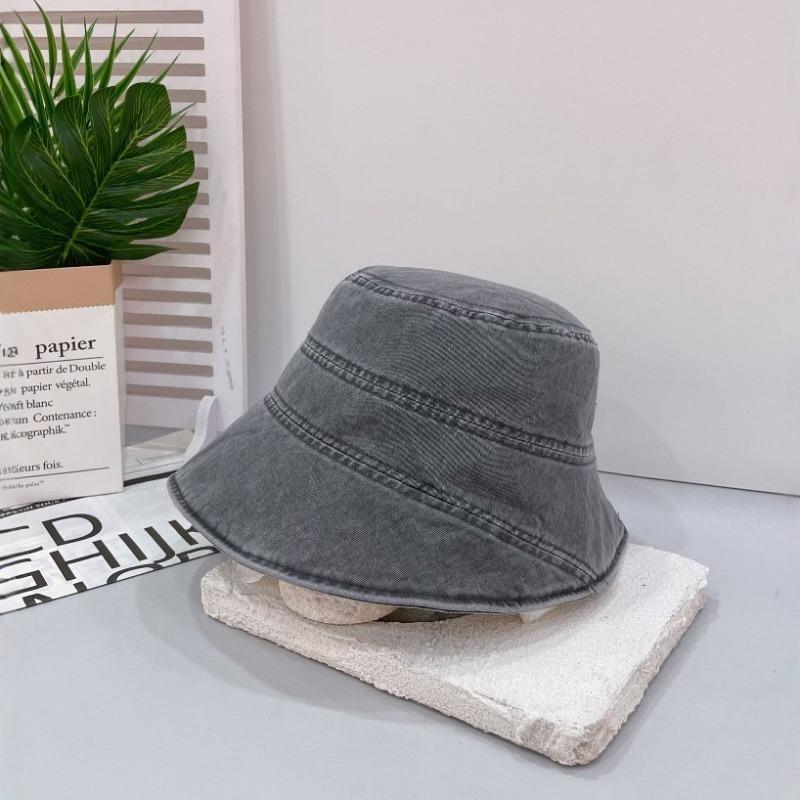 Small face washed cotton bucket hat 25 summer hat women's new summer sunshade sunscreen basin hat