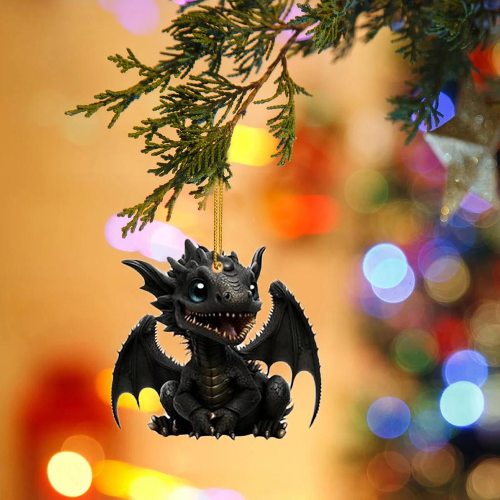 

Милые и креативные рождественские подвески в виде динозавров для праздничного настроения в дороге 1