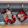 2-Pack Valentine'2PS Day Oven Mitt2PS, 10.6x6.7 Inch, Black and Red Plaid, Heat Re2PSi2PStant Polye