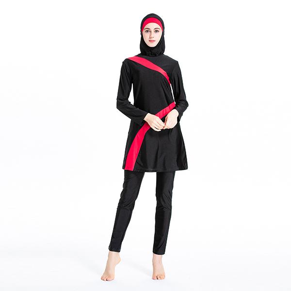 Dámské plavky s vysokou elasticitou muslimské plážové plavky Burkini zahalené islámské plážové oblečení