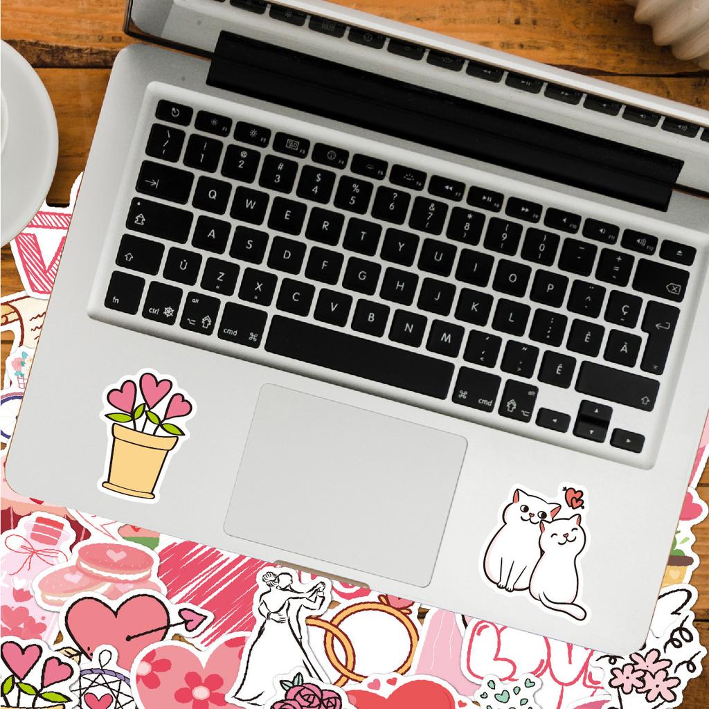 100PCS Colorful  Love Hearts Stickers For Decoration Planner Phone Case Scrapbook Journals Decoration Suitcase Helmet Stickers