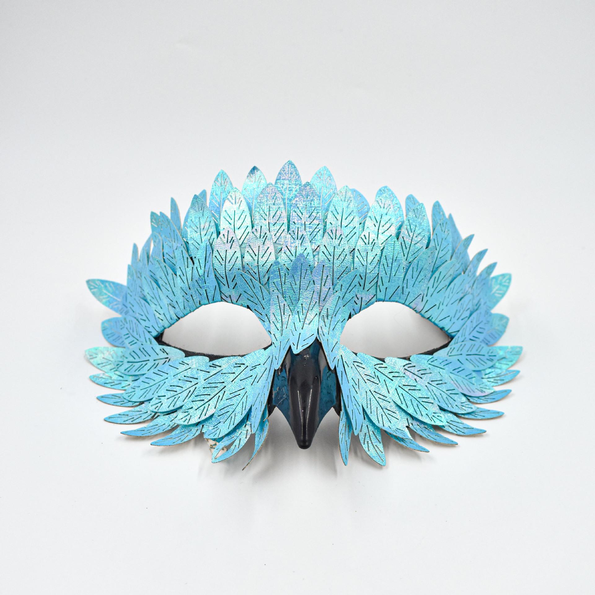 Halloween Exquisite Bird Beak Mask Makeup Ball Carnival Black Half Face Owl Feather Face