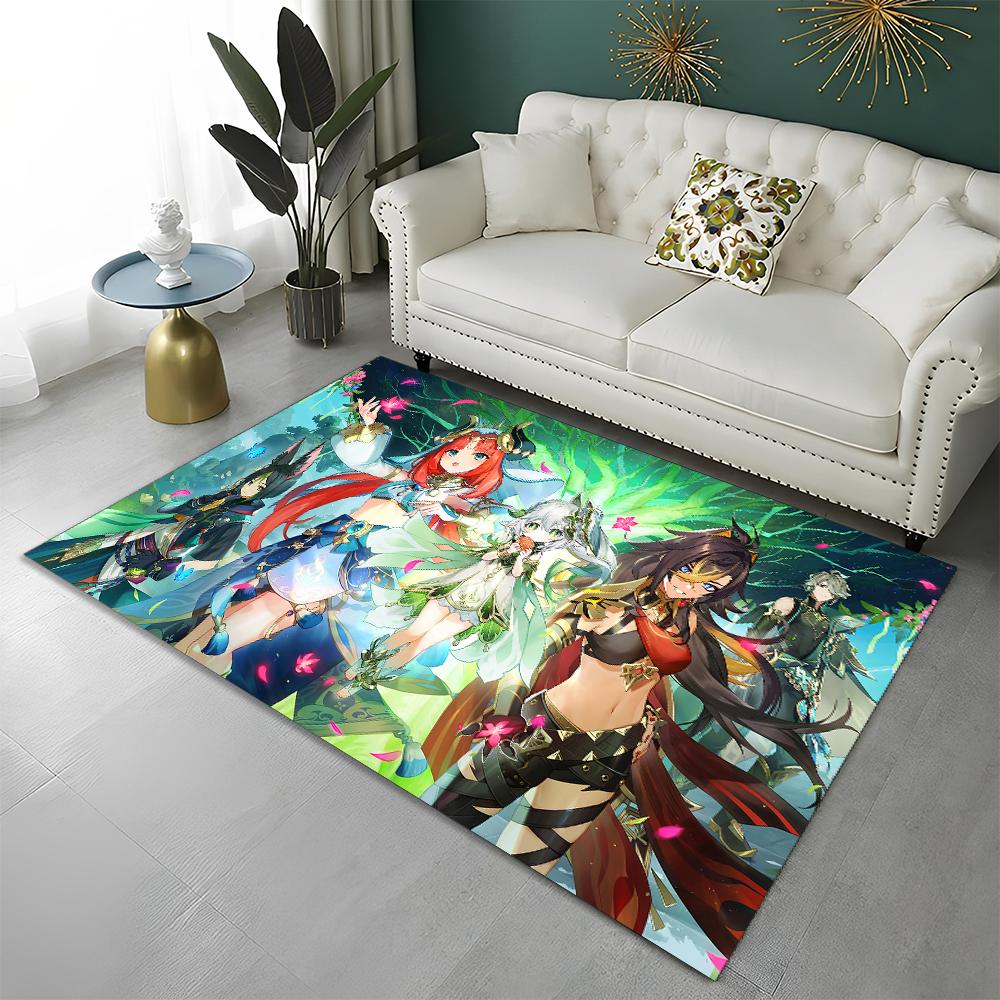 Game Genshin Impact Gamer Cartoon  Carpet Rug for Home Living Room Bedroom Sofa Doormat Decor,Child Area Rug Non-slip Floor Mat