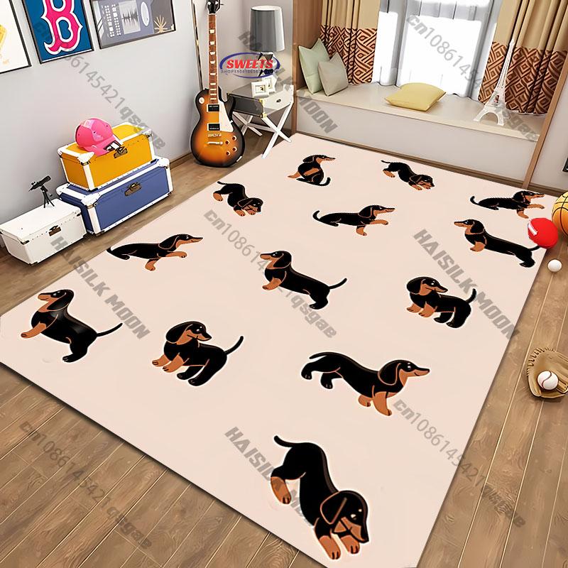 Free shipping! "Playful Dachshund Pattern Rug for Living Rooms" carpet for home sofa bedroom, gift