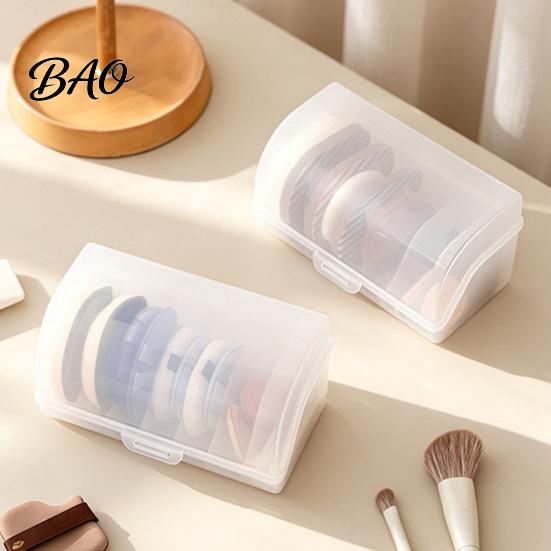 Makeup Sponge Holder Powder Puff Storage Box, Flip-top Lid Transparent Holder, Stackable Vanity Organizer Cosmetic Case for Dressing Table And Travel