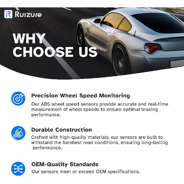 Rear Wheel Speed ABS Sensor Left Right Fit For 2007 2008 2009 2010 2011 2012 2013 2014 Cadillac Escalade ESV EXT, Chevy Tahoe Avalanche Suburban, GMC