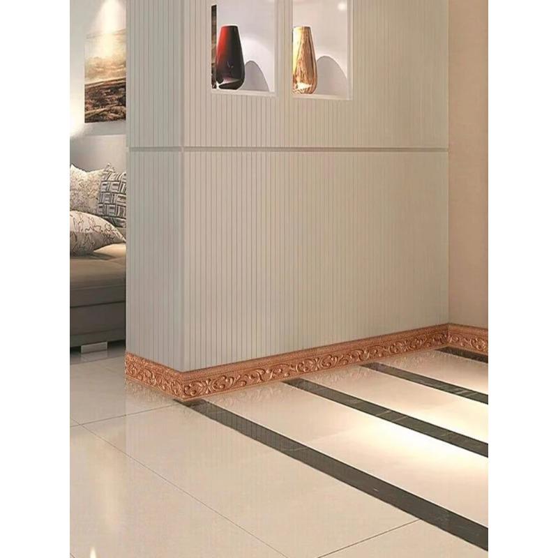 10m/Roll 3D Wall Trim Line Skirting Border Self Adhesive Waterproof Baseboard Wallpaper Wall Sticker For Room Home Decoration