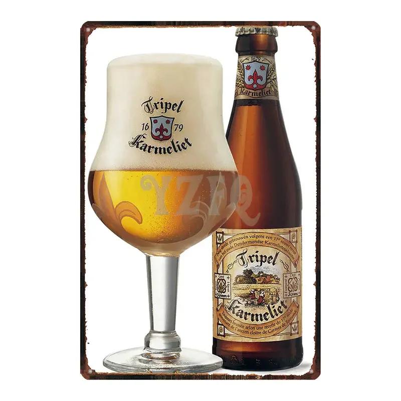 Orval Chimay Westmalle Chouffe Targa in Metallo Vintage per Bar Club Muro Pub Ristorante Decorazione Casa Poster in Ferro DU-3599A