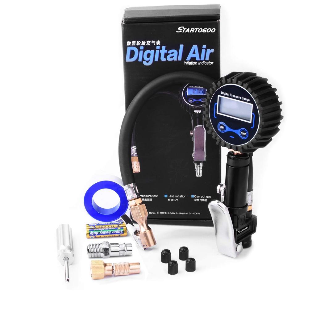 Digitaler Reifendruckprüfer, Inflator, 200 PSI, hochpräziser Luftdruckprüfer und LCD-Bildschirm für Auto, LKW, Motorrad, Wohnmobil, SUV, Fahrrad LV12