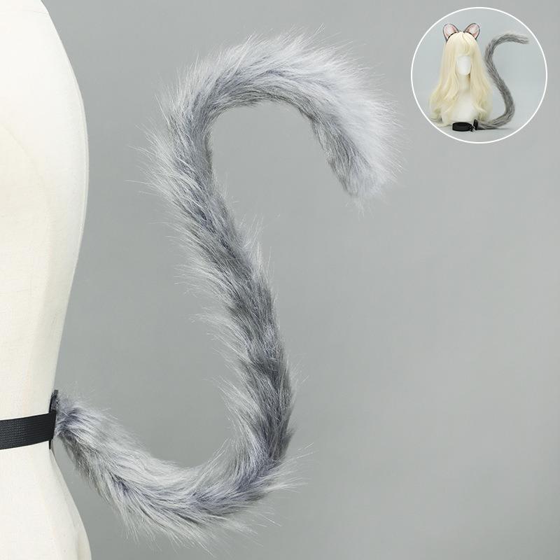 Handmade Simulated Hamster Ear Headband Cos Beast Ear Tail Set Lolita Kc Plush Cute Hamster Headdress