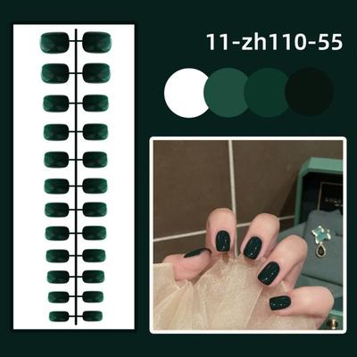 24Pcs Mini Short Square Head False Nails Full Cover Press-on Nails Solid Color Fake Nails  Women