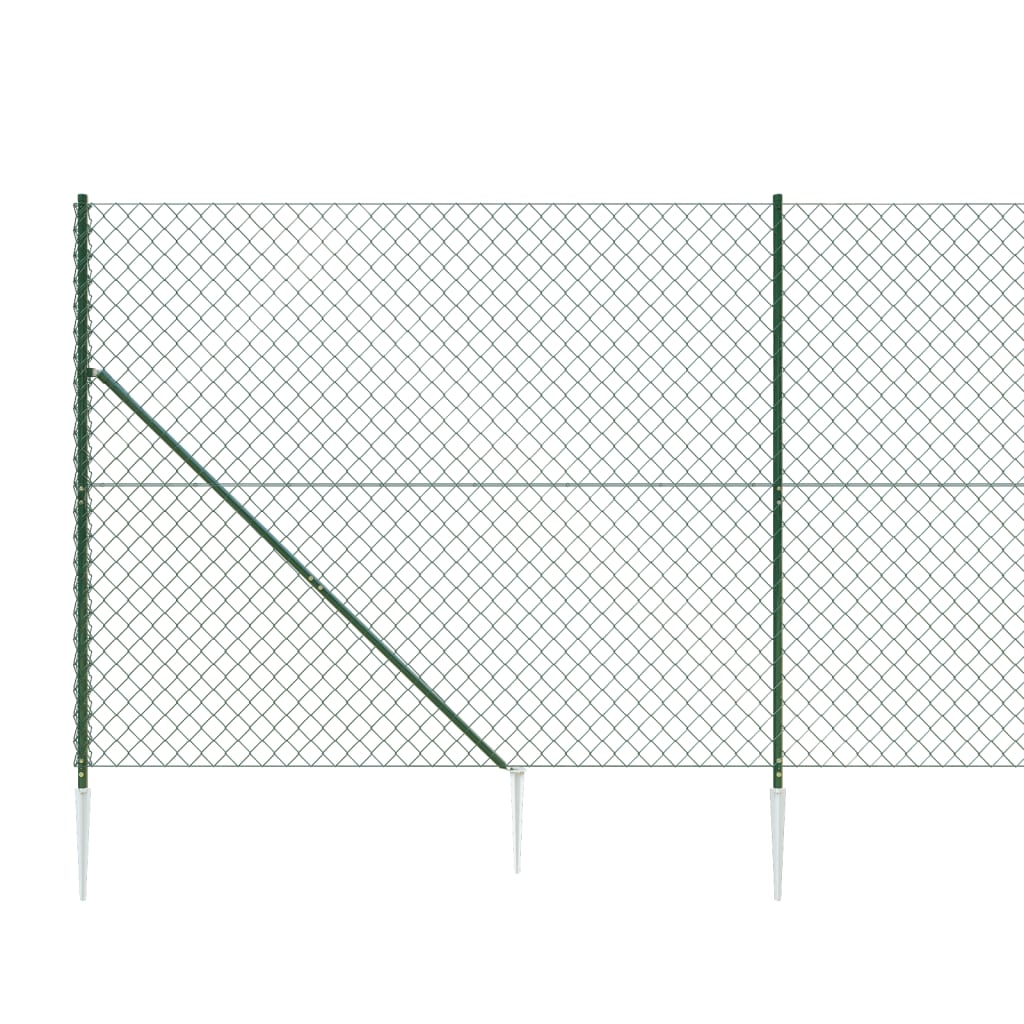 Green Welded Wire Fence with Ground Sleeves 0.8 X 25 M