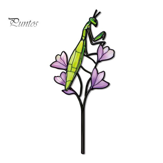 Colorful Yard Stakes Planter Insert Stake, Double-Sided, Flower Pot Decor Metal Art Ornaments Insect Animal Stake for Plant Pots Bed Decoration
