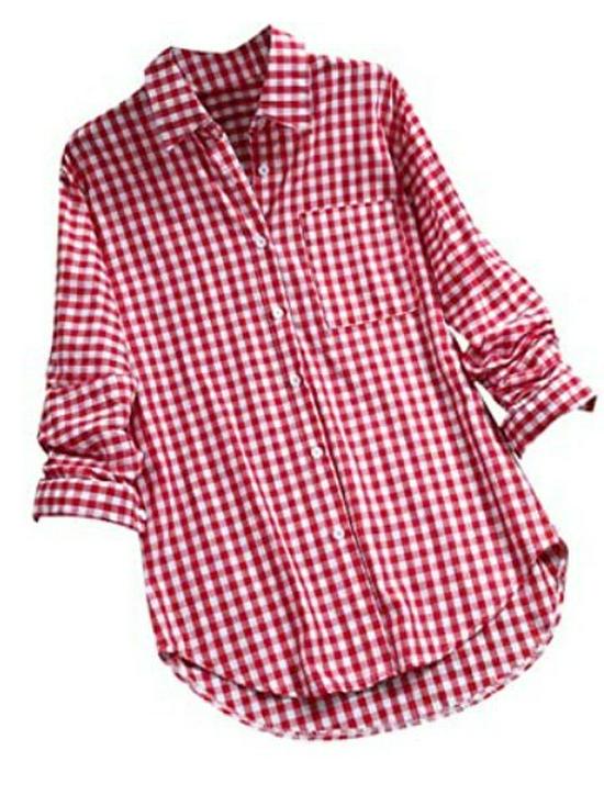 Retro Plaid Lapel Long Sleeve Shirt In Stock (2026)