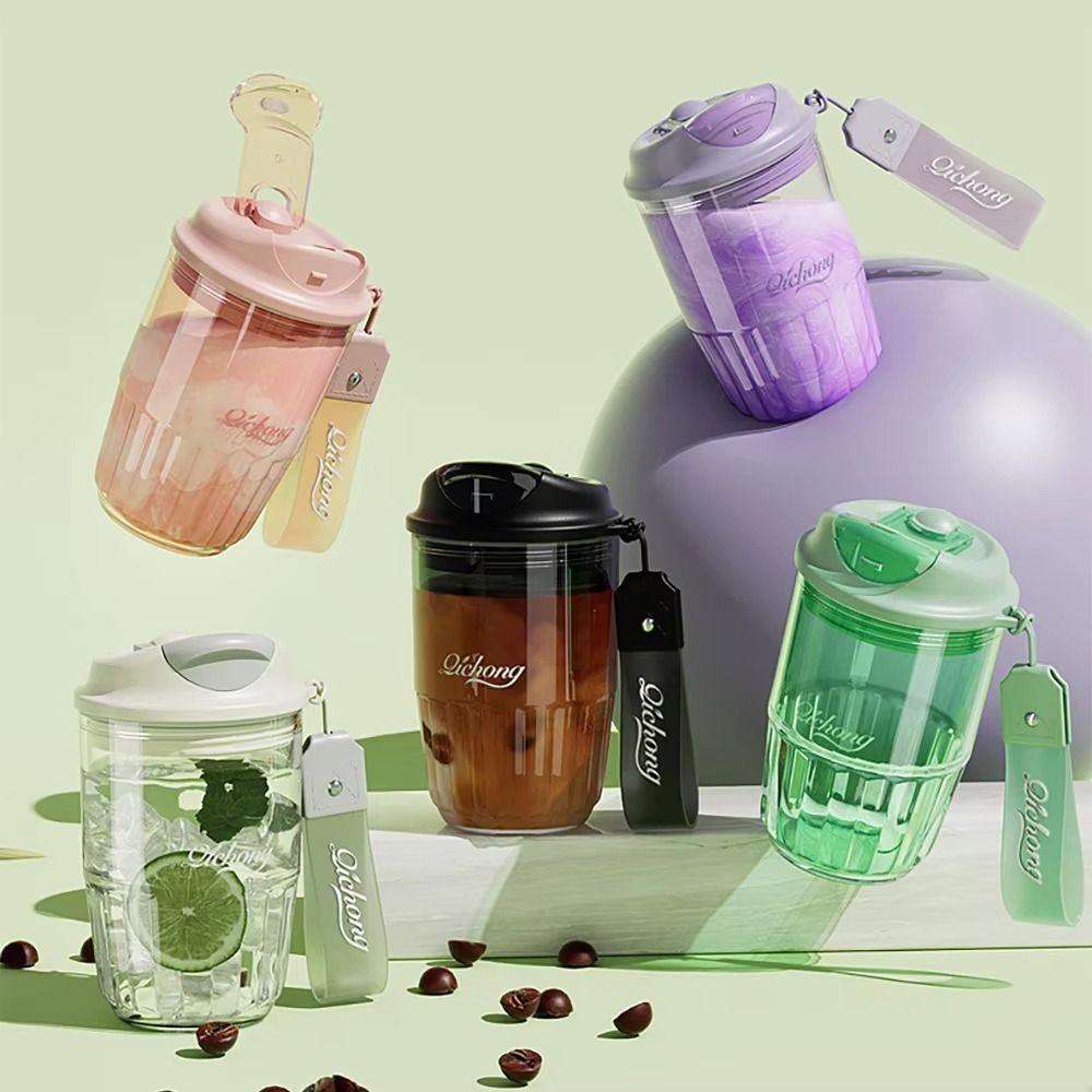 

Leak Proof Plastic Water Cup 420ML Clear Coffee Mug Shake Bottles Sports Water Bottle for Summer