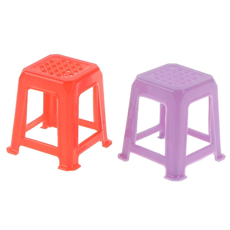 1/12 Scale Dollhouse Miniature Plastic Stools Chairs Pretend Play Furniture Toys
