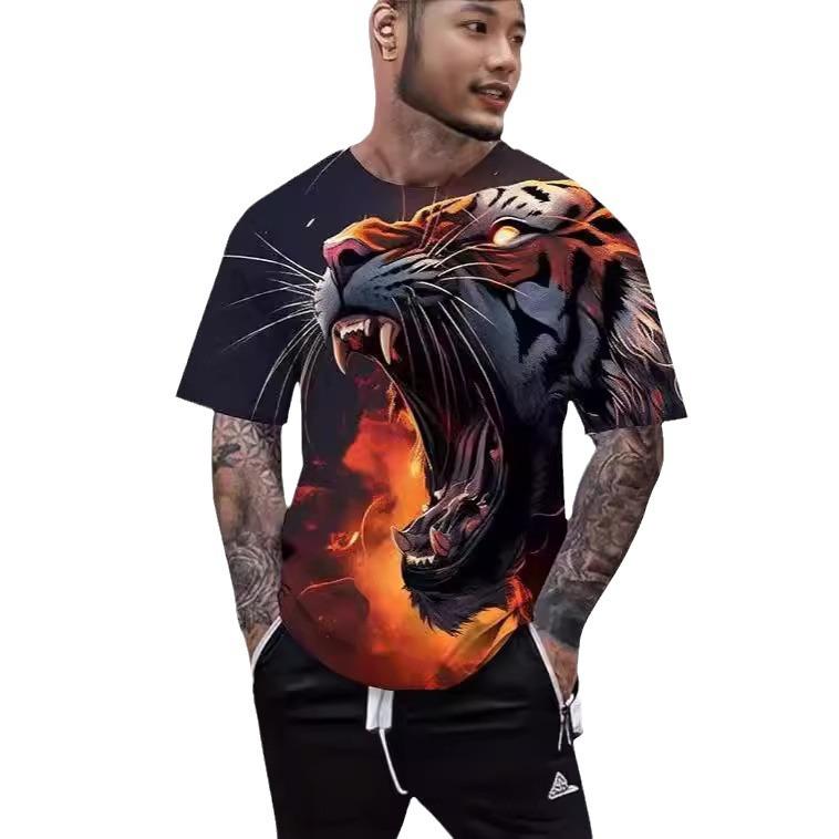 

Мужская футболка с короткими рукавами и круглым вырезом, легкий летний топ, мужская повседневная футболка с 3D-принтом 6XL