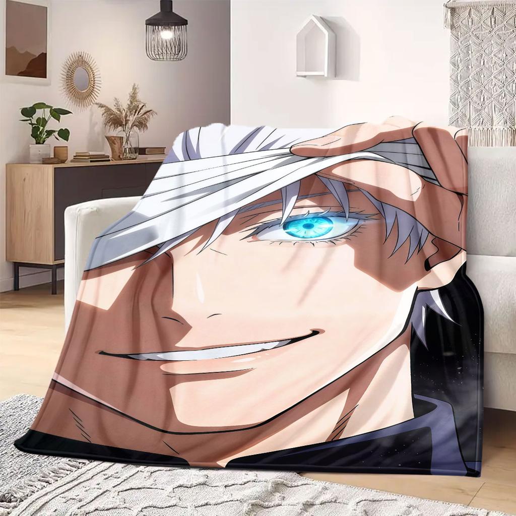 Jujutsu Anime Flannel Blanket Warm,Comfortable,Suitable for Bedrooms,Sofas,Beds,Chairs,Picnics,Travel