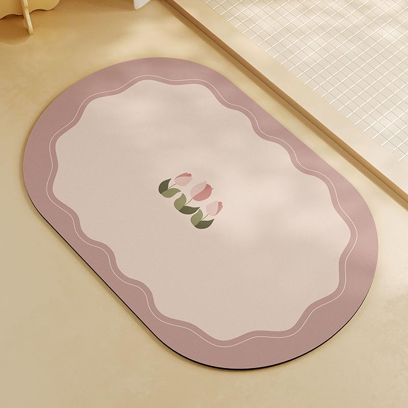 Bathroom Diatom Mud Floor Mat Special Carpet for Bathroom Floor Toilet Door Moisture Absorbing Fast-dry Anti-slip Mat