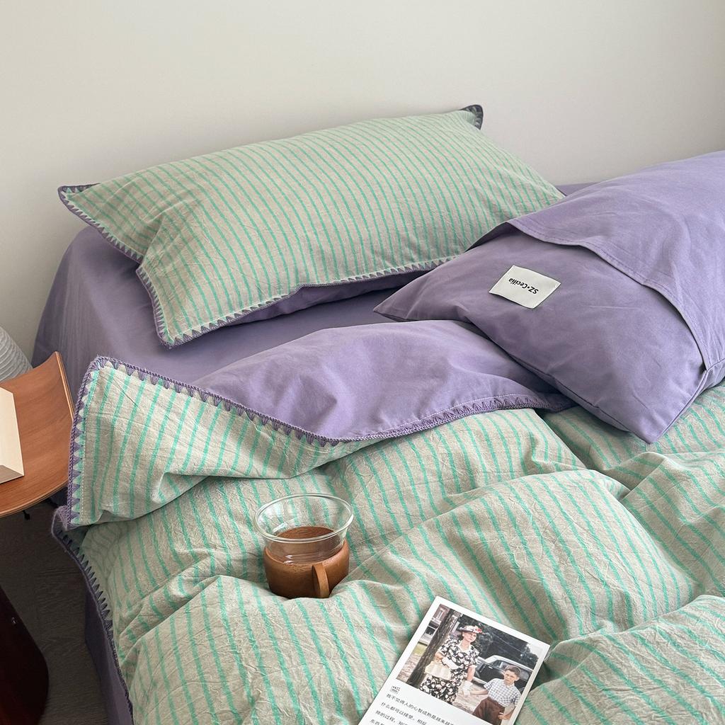 Literary And Artistic Surprise Sheets, Cotton Dyed Cotton Mattress, Quilt Cover, Quilt Cover, Dormitory Bedding, Bed
