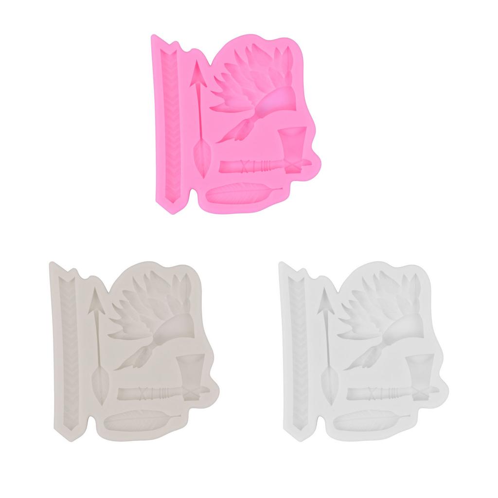 Pfeilfeder Indischer Kopfschmuck geformte Silikonform Fondant Schokoladenform DIY Kuchen Dessertform Backen DIY Zubehör
