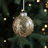 Christmas Ball Ornament Faux Pearl Glittery Tree Decoration Festive Hanging Baubles with Rope Party Decor