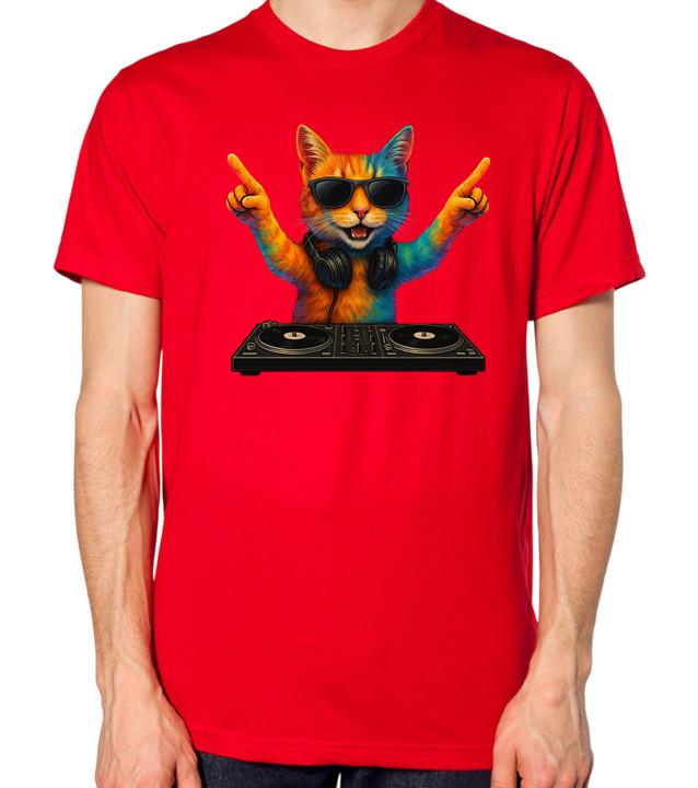 

Cat DJ T-Shirt Disc Jockey Music Party Mens Ladies Unisex Top L
