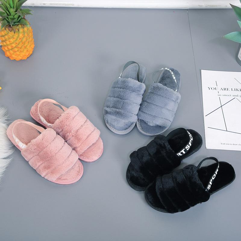 

Mao Mao slippers women s same social fish mouth non-slip foot ring elastic band outer wear open toe plush cotton mop 40-41 (suitable for 39-40 feet) рожевий