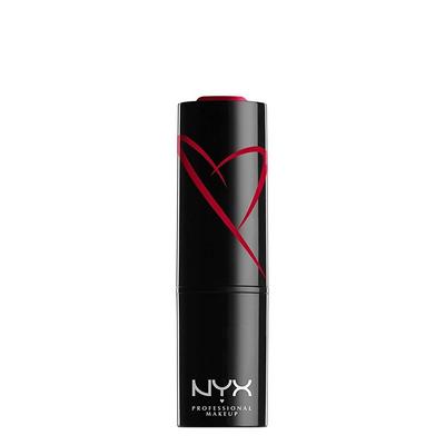 NYX PROFESSIONAL MAKEUP Shout Loud Satin Lipstick Shea Butter Infused Hot In Here Burnt Red, 0.12 Ounce