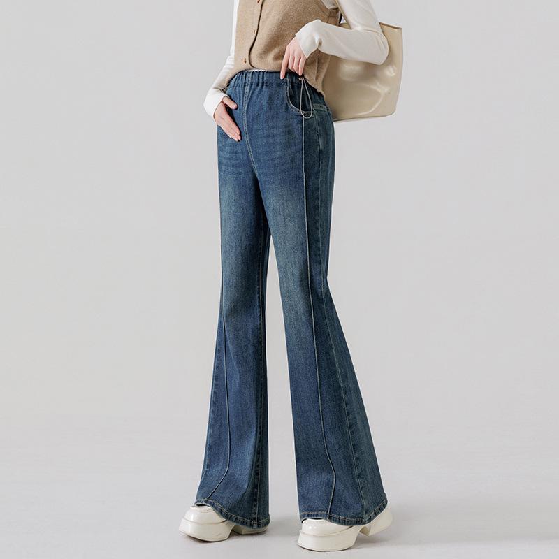 Spring Maternity Flare Pants: Fashionable, Versatile, Loose-Fit Plus Size Jeans for Casual Wear