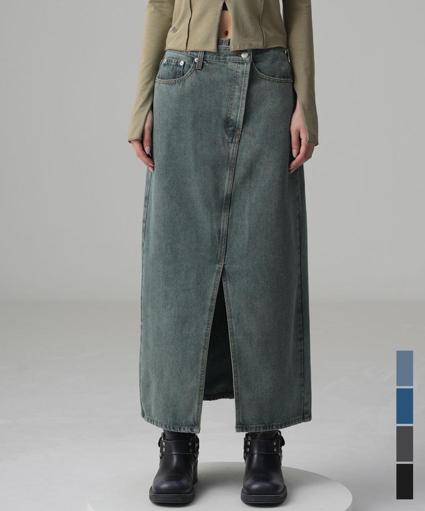 Urban Dress Stella Slit Long Denim Skirt - 4Col