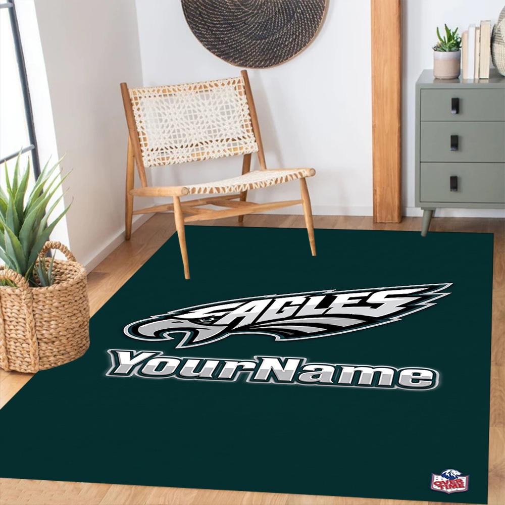 Philadelphia Eagles Customizable Name Floor Mat Design For Hallway Game Room Dormitory Decorate Room Antislip Carpet Decorate Offices Spiritual Gift