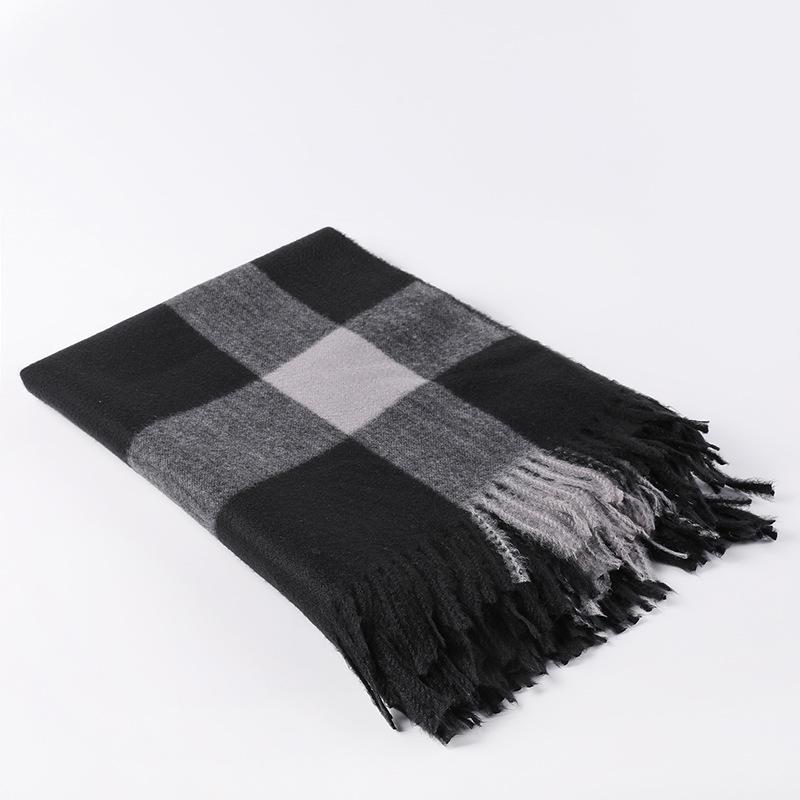 Striped Shawl Women'S Cloak Knitted Office Blanket Warm Fringed Cloak
