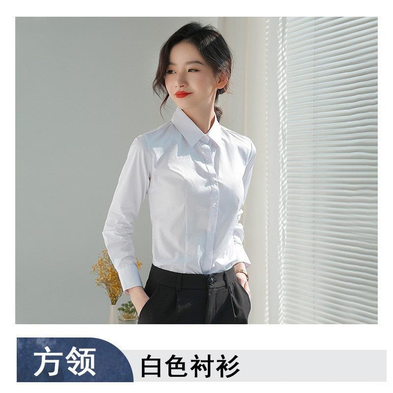 Professional Shirt Women's Solid Color Large Size Top Spring and Autumn Non-ironing Drape Tooling Shirt Casual Long-sleeved Business Overalls