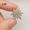 Decorative Lapel Pin 1/2Pcs Double-Layered Eight-Pointed Star with Rhinestones, Thickened Alloy Collar Safety Buckle for Suits Shirts Wedding