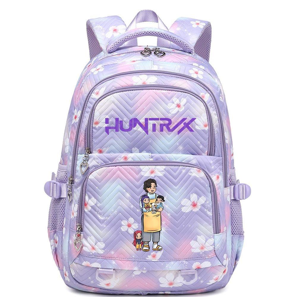 Kids Girls Kpop Hunters Rumi Zoey Printed Backpack Student School Waterproof Big Bag